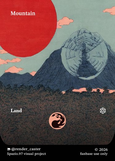 Carta Rendercaster Mountain, n° 19, terra base, ukiyo-e